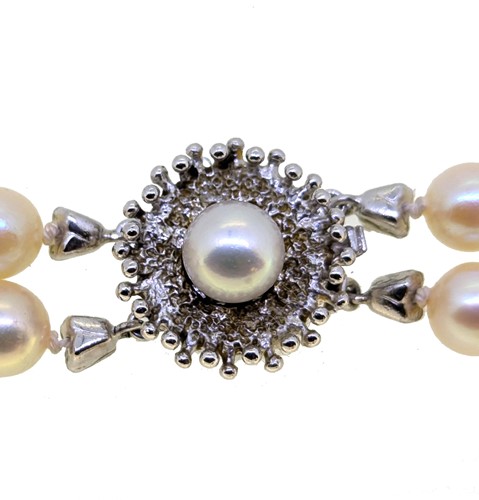 Lot 12 - A double row cultured pearl necklace