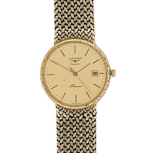 Lot 172 - Longines - A 9ct gold Presence wristwatch