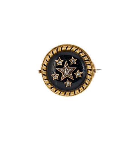 Lot 32 - A Victorian enamel and diamond brooch