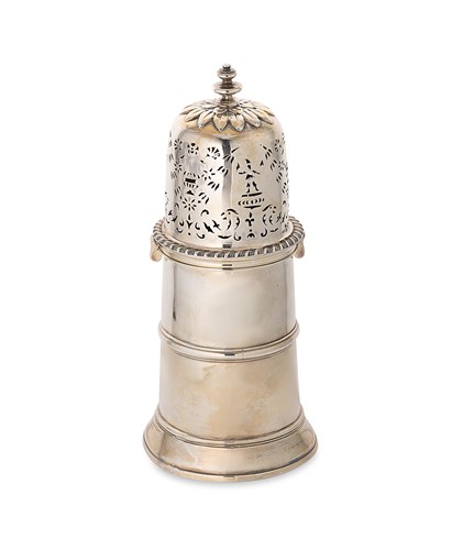Lot 376 - A large silver lighthouse caster