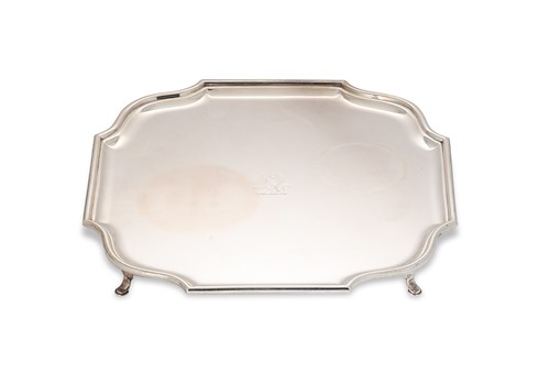 Lot 356 - A George V square shaped silver salver