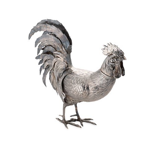 Lot 290 - A Victorian silver table cockerel