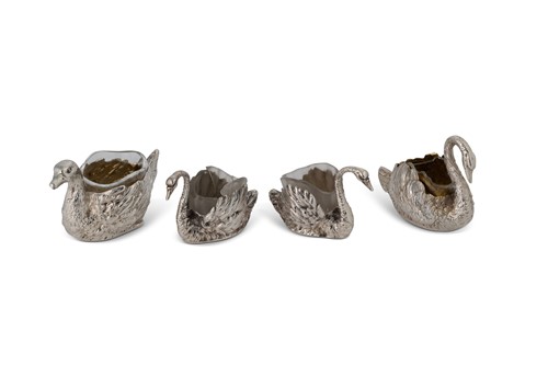 Lot 285 - Four German novelty silver salt cellars