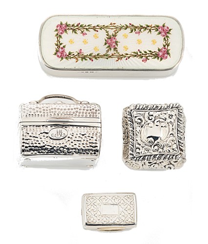 Lot 235 - A group of four hallmarked silver boxes