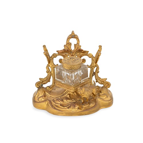 Lot 542 - A French gilt metal inkwell, 19th century