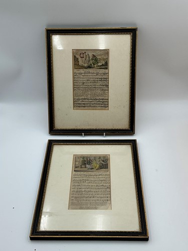 Lot 407 - A pair of period framed prints of sheet music,...
