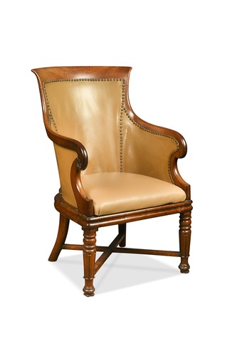 Lot 473 - A William IV mahogany library armchair