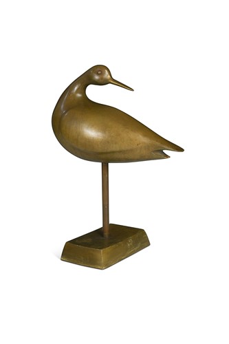 Lot 693 - In the manner of Geoffrey Dashwood, a patinated bronze figure of a shorebird, late 20th century