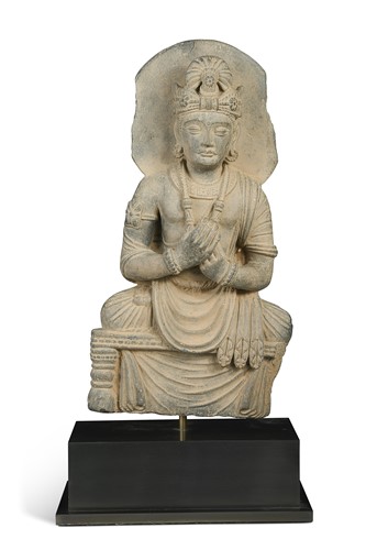 Lot 61 - A Gandharan-style grey schist figure of Buddha