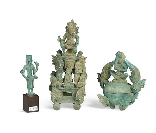 Lot 56 - A group of three Khmer bronzes in the Angkor Wat style
