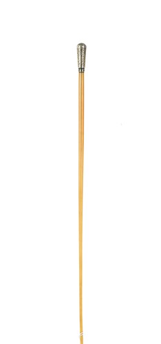 Lot 47 - A rhino horn and silver-mounted riding crop