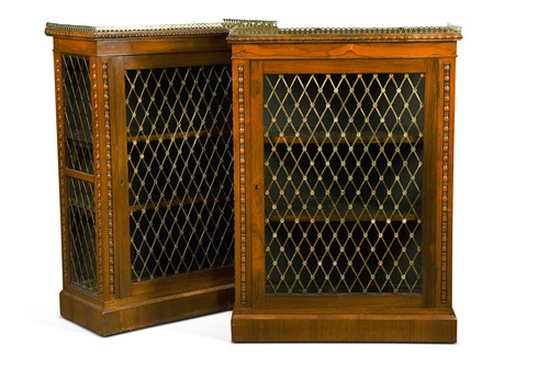 Lot 469 - A pair of early Victorian rosewood pier cabinets