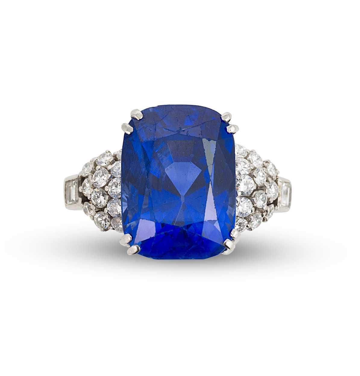 Lot 144 - A Burmese sapphire and diamond ring