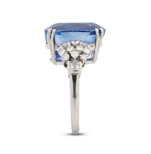 Lot 144 - A Burmese sapphire and diamond ring