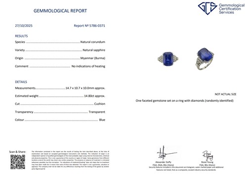 Lot 144 - A Burmese sapphire and diamond ring