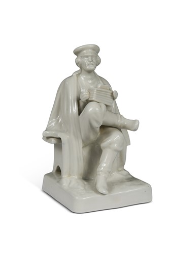 Lot 536 - A Russian blanc de chine figure, probably by Gardner Kuznetsov