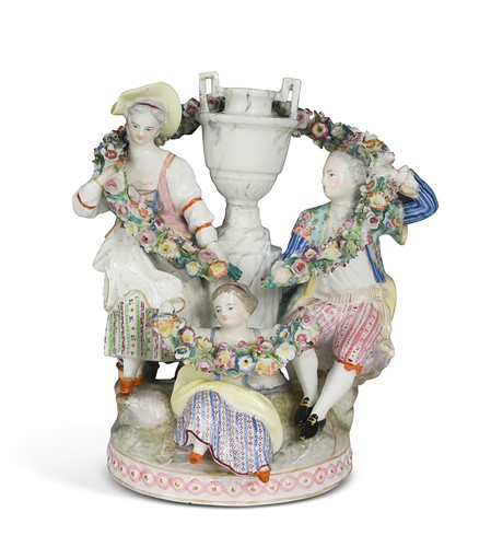 Lot 499 - A Meissen figure group, circa 1900