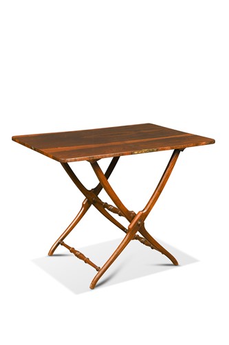 Lot 616 - A rosewood coaching table, 19th century