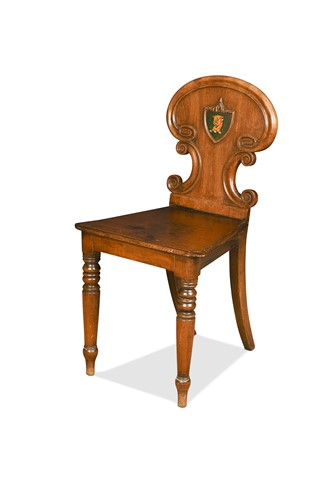 Lot 468 - A Regency mahogany hall chair