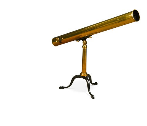 Lot 560 - A brass 3inch refracting telescope and stand by Aitchison, London