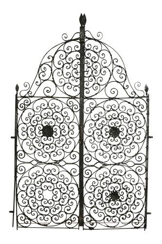 Lot 704 - A pair of wrought iron blacksmith made gates, 19th century