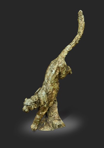 Lot 82 - Mark Coreth (b. 1958), Snow Leopard, patinated bronze