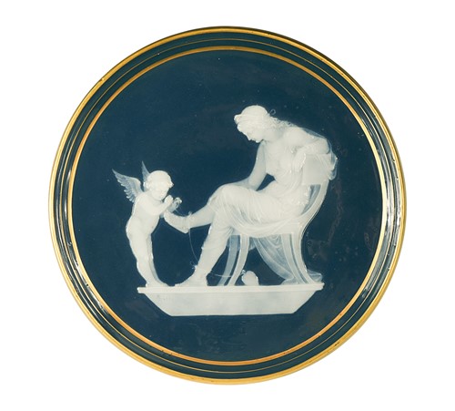 Lot 527 - A Minton pate-sur-pate plaque, 19th century