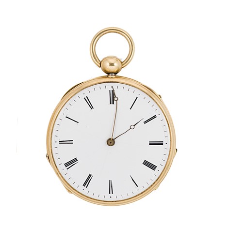 Lot 156 - A 19th century continental gold case repeating pocket watch