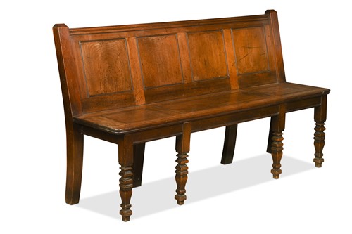 Lot 449 - A mahogany hall seat, late 18th / early 19th century