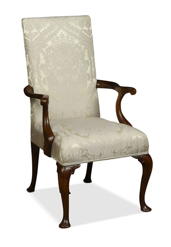 Lot 360 - A Queen Anne style walnut armchair, 19th century