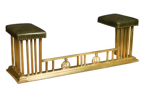 Lot 515 - An Art Nouveau brass club fender