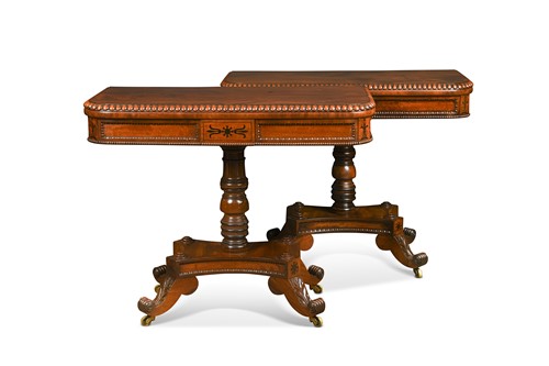 Lot 506 - A pair of William IV mahogany card tables