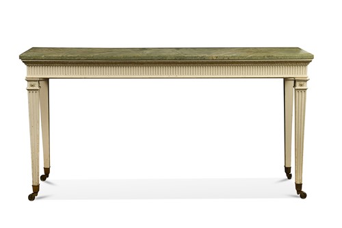 Lot 494 - A Neo-classical style white painted console table, 20th century
