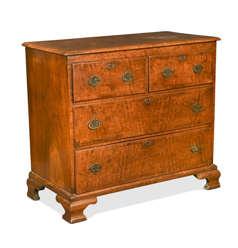 Lot 401 - A walnut chest, late 18th century