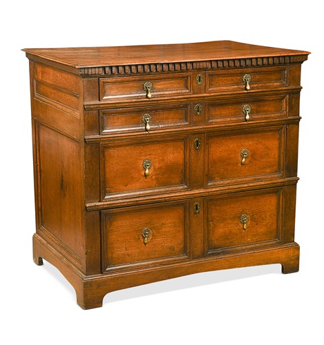 Lot 366 - An oak chest, late 17th century