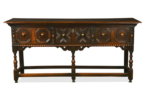 Lot 345 - An oak dresser base, late 17th century