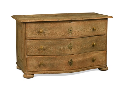 Lot 382 - A Continental provincial bleached oak chest of drawers, 19th century