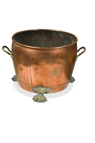 Lot 335 - A riveted copper log bin, 19th century