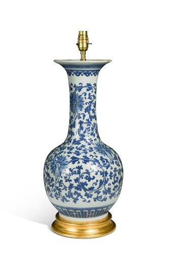 Lot 431 - A Chinese blue and white bottle vase, late 19th century