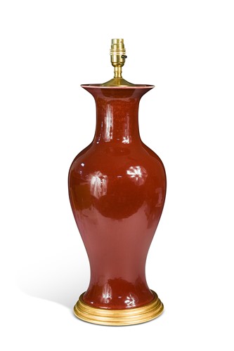 Lot 505 - A sang de boeuf baluster vase