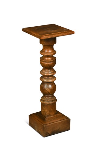Lot 369 - An oak and walnut pedestal, 18th and 19th century