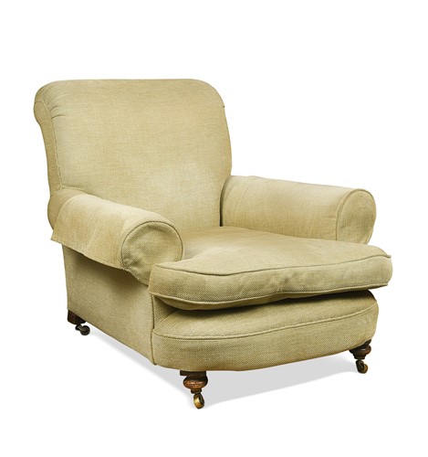 Lot 502 - An Edwardian upholstered deep armchair