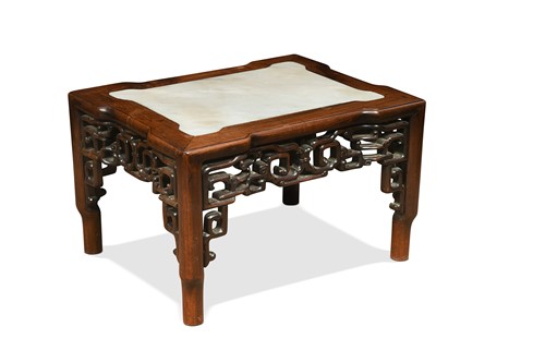 Lot 41 - A Chinese marble-topped low stand
