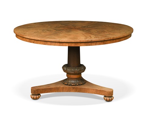 Lot 589 - A William IV circular flame-mahogany pedestal breakfast table