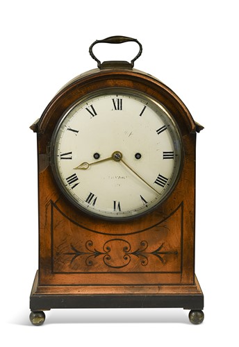 Lot 426 - A Regency mahogany and line inlaid bracket clock by Thomas Moss, London, no.271