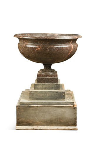 Lot 670 - A Swedish porphyry tazza bowl, circa 1820s