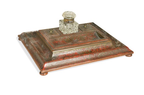 Lot 456 - A boullework desk stand, 19th century