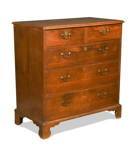 Lot 425 - A George III oak chest