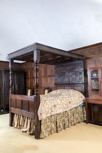 Lot 362 - An oak tester bedstead, 17th century and later adapted