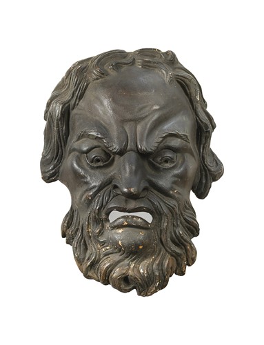 Lot 549 - A painted plaster mask, 19th century